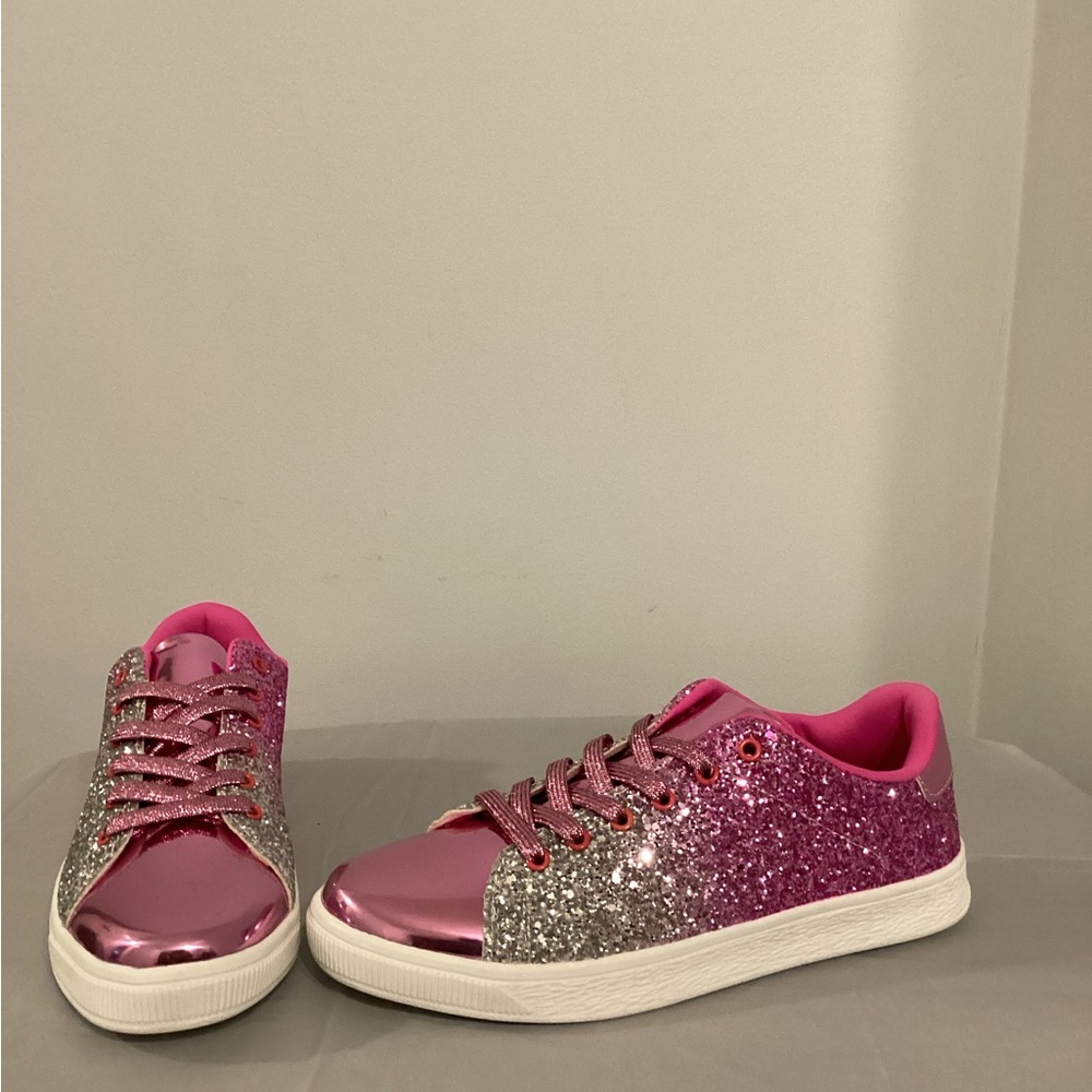 SHEIN Pink and Silver Glitter Sneakers